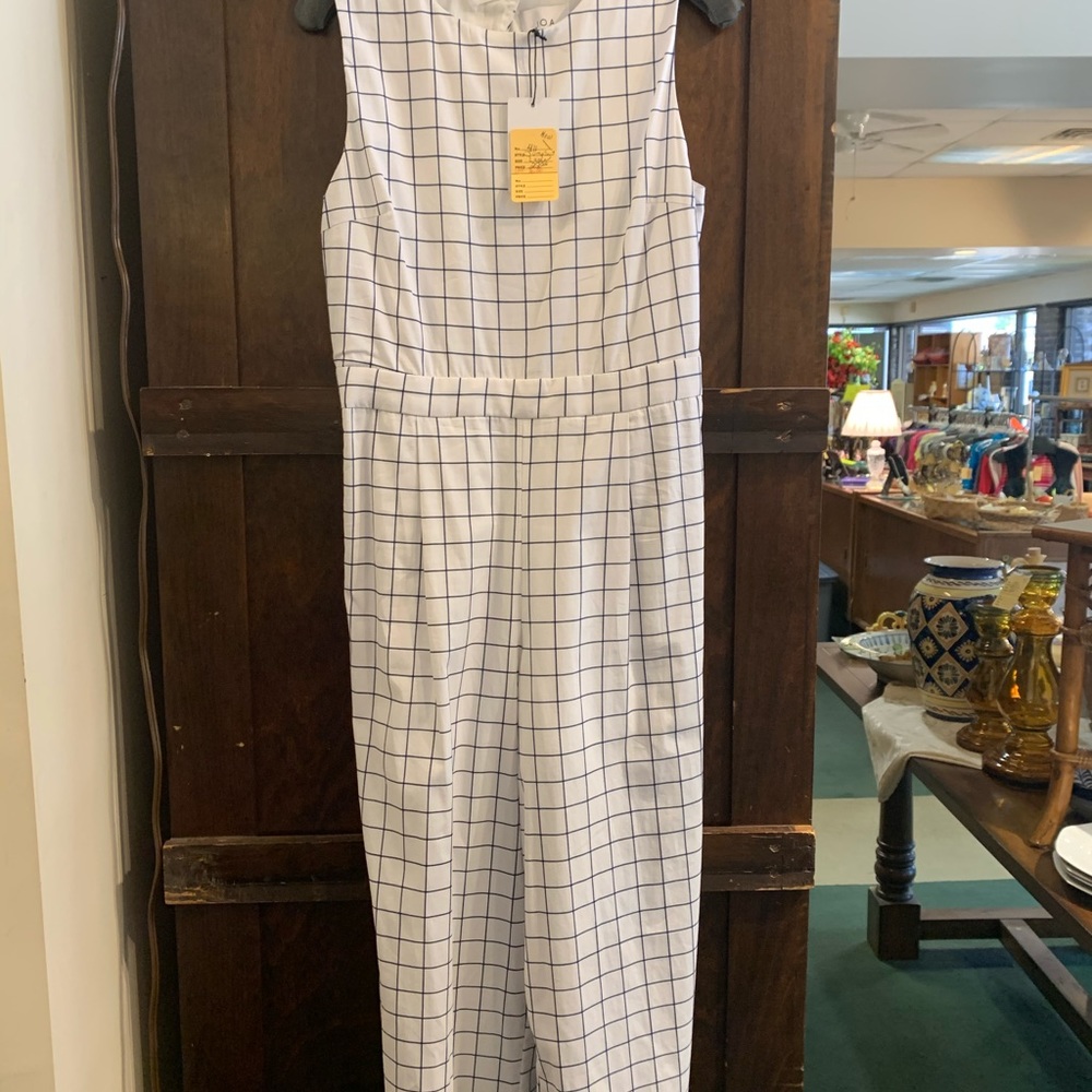 J.O.A jumpsuit open back boxprint